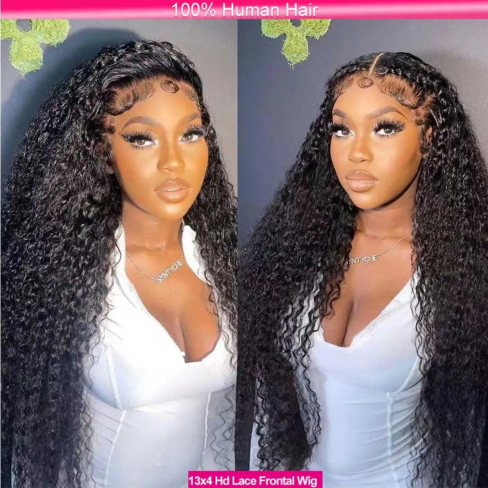 

Deep Wave 13x4 HD Lace Front Human Hair Wig 250% Density 40 42 Inch Loose Water Curly 13x4 Lace Frontal Wig Human Hair For Women
