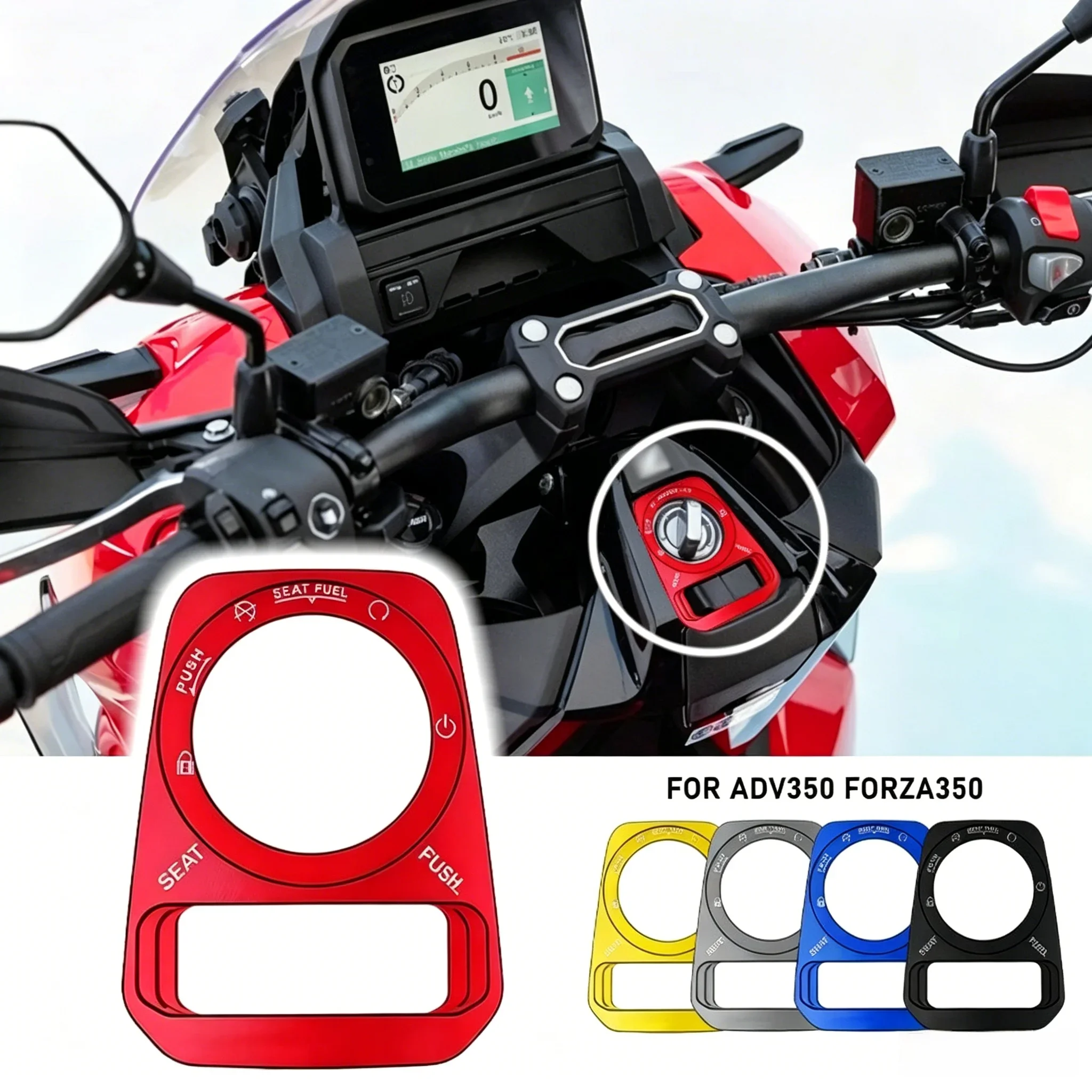 For HONDA ADV350 2022-2025 2024 New Motorcycle Ignition Switch Cover Electric Door Lock Button Cover Protector