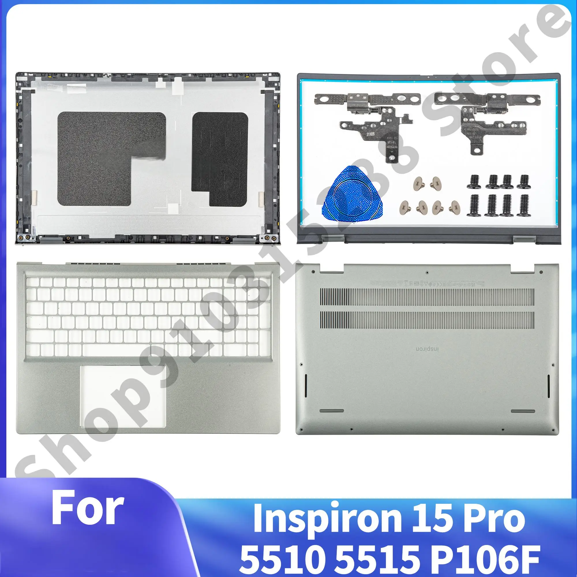 

Housing Case For Inspiron 15 Pro 5510 5515 P106F metal LCD Back Cover CHFVW Bezel/Palmrest/Bottom Hinges Repair 05WK5X