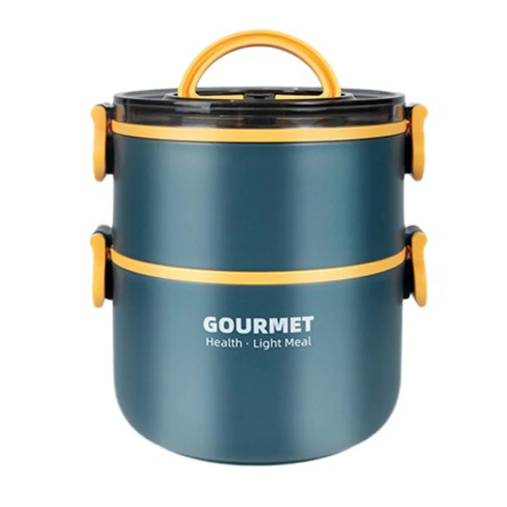 

Термальный ланч-бокс из нержавеющей стали 304, 1000/1600 мл, изолированный круглый ланч-бокс с защитой от падения, двухслойный съемный