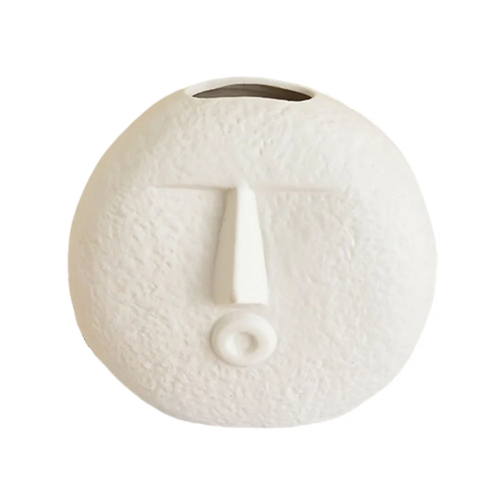 

1Pcs Abstract Human Face Vase Ceramic Flower Pot White Desktop Ornament Nordic Style Home Decoration Creative Modern Minimalist