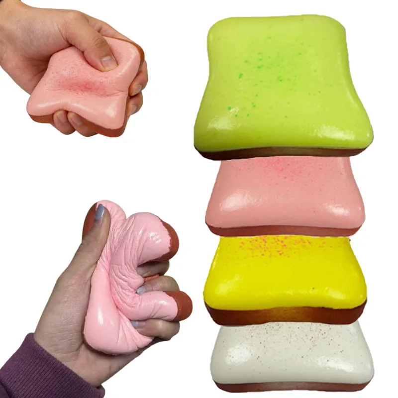 Artificial Ultra Soft Cream Toast Slow Rising Squishy Realistic Food Stress Relief Decompression Fidget for Adults Novelty Gift