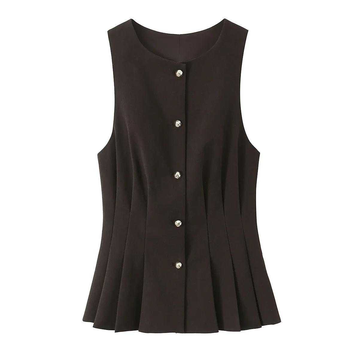 Cross-Border Fashion  Flared Pants Women's Vest Skirt Style Pleated Hemline Casual Organic Cotton Universal Fit