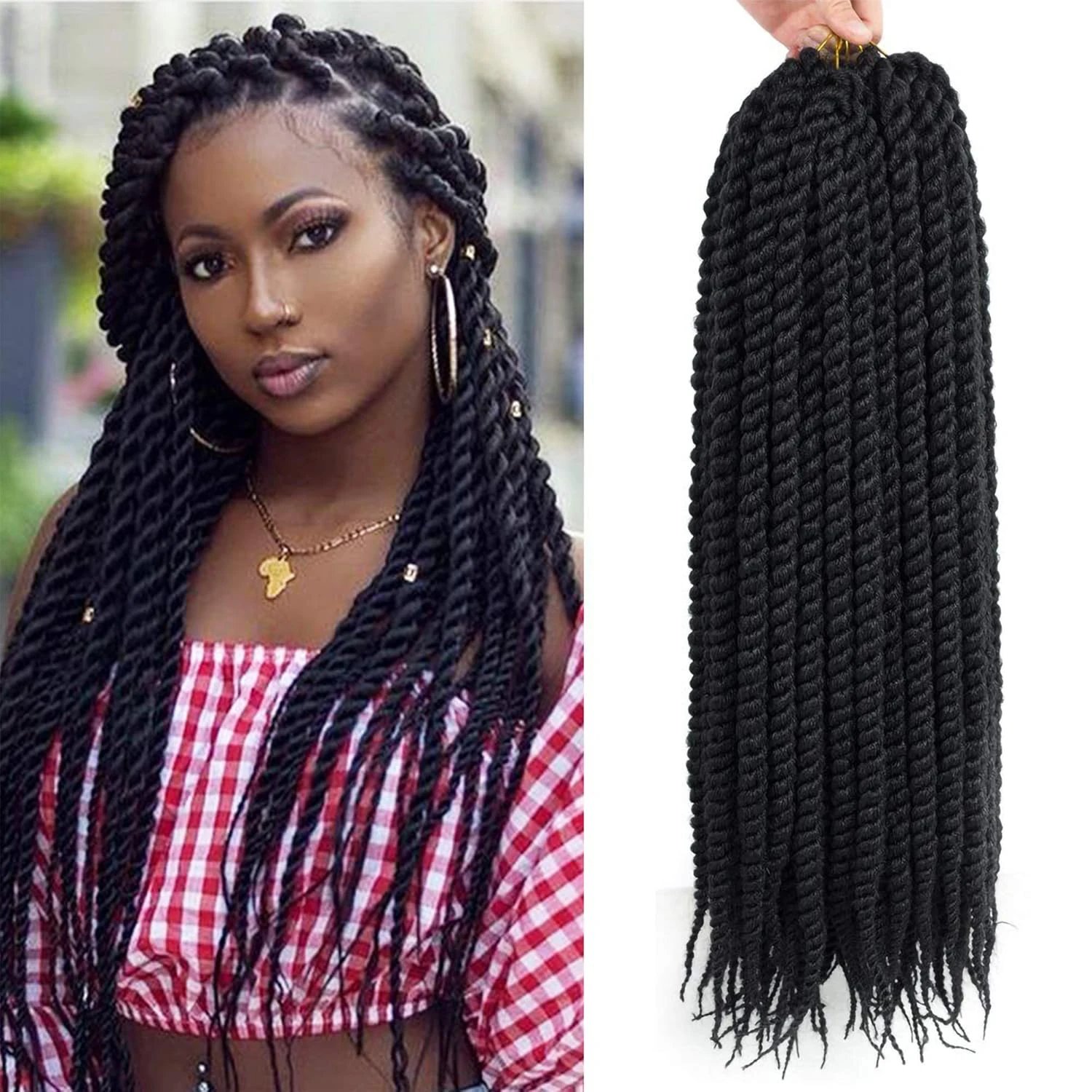Havana Twist Crochet Hair 10/14/18/22 inch Crochet Braids Senegalese Twist crochet Hair  Synthetic