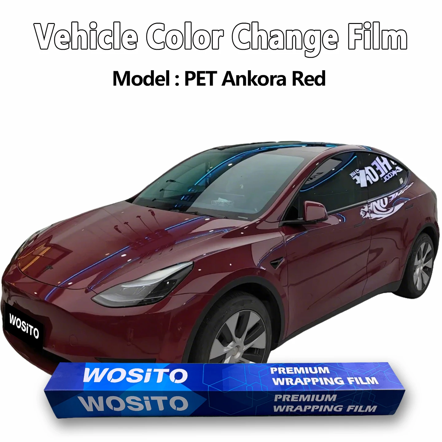 Ankela Red PET Automotive Color Film Anti UV Waterproof Car Bag - Factory Direct Sales of Automotive Vinyl