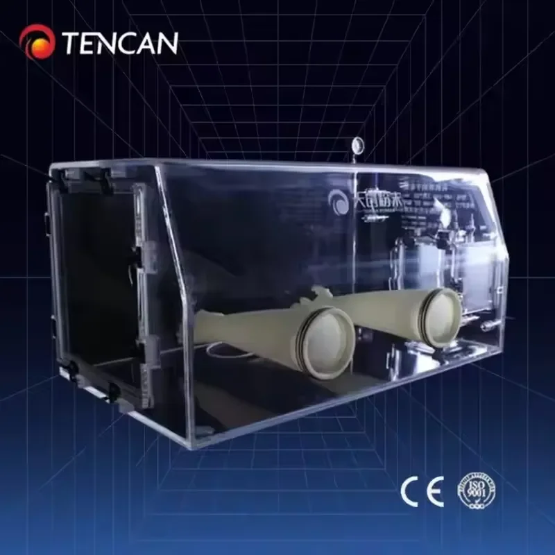 i TENCAN Glass Vacuum Glove Box Airtight Isolation Chamber for /Moisture-Sensitive Experiments Custom Sizes Available