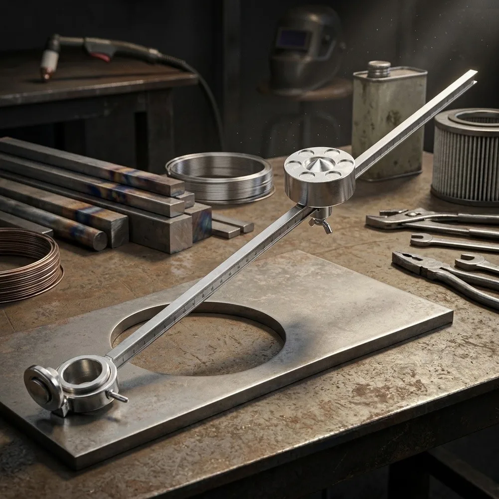 Stainless Steel for plasma Round Gauge with Magnetic Base and Smooth-Action Radius Adjustment Mechanism Stainless