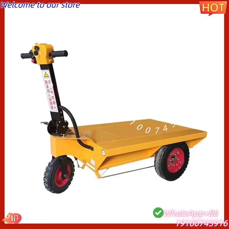 2026Hot Electric Flat Trolley Three Wheel Concrete Transport Car 360 Degree Rotation Corridor Elevator Handling Equipment