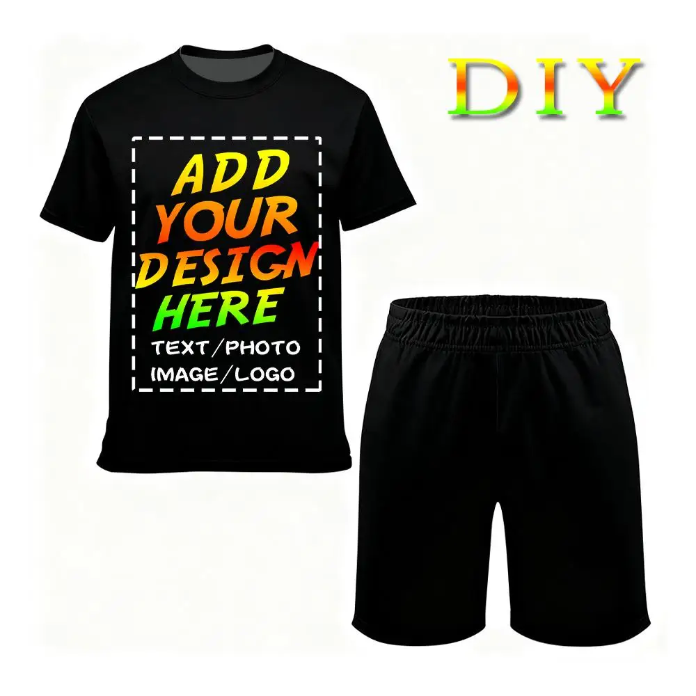 Customizable Men's And Women's Plus-size Short-sleeved Shirt And Shorts Suits DIY Design Sports Jersey Sets Wholesale Purchasing