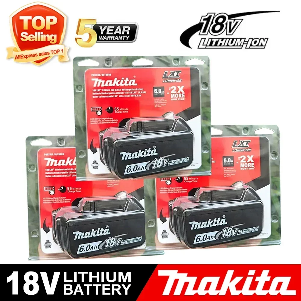 

Makita NEW Original 18V 6.0Ah Rechargeable Power Tools Battery 18V makita with LED Li-ion Replacement LXT BL1860B BL1860 BL1850