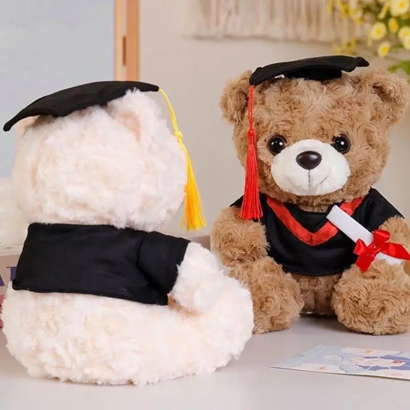 

Lovely Doctor Bear Plush Toy 25Cm Soft PP Cotton Filling Graduation Bear For Student Graduates Gift Giving A2UB