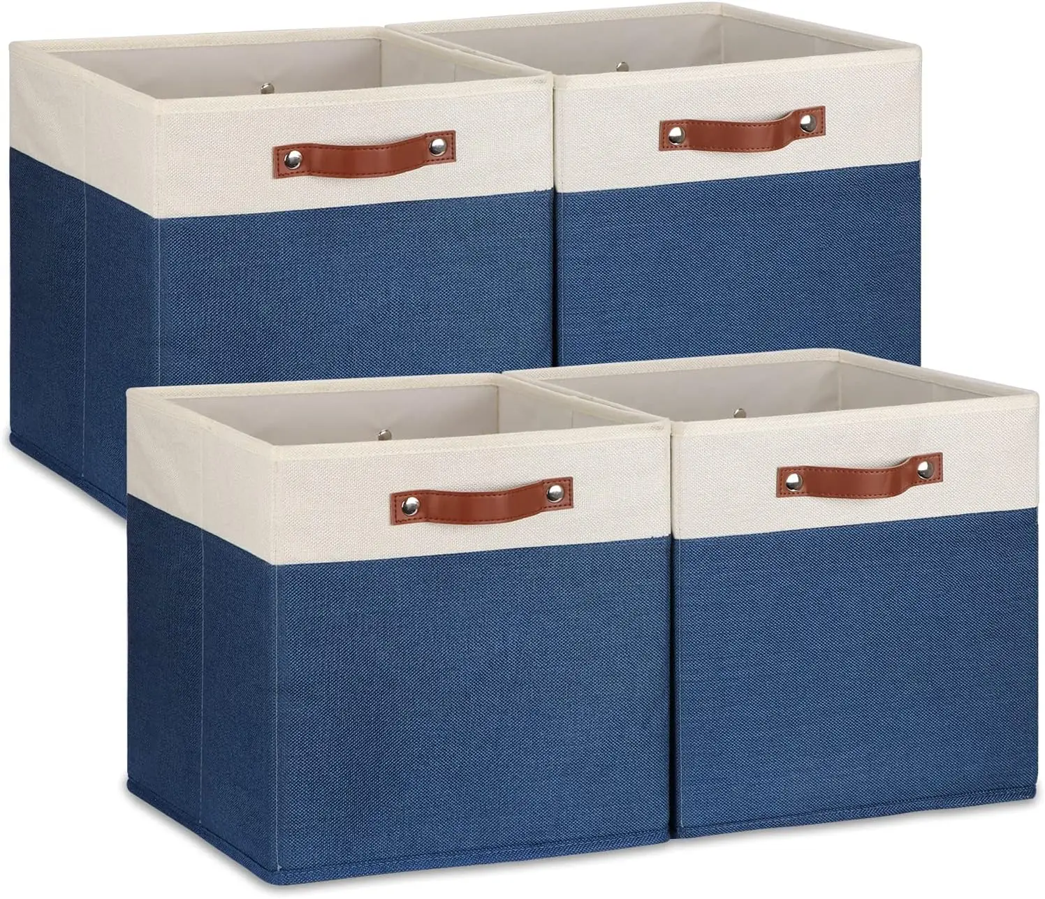 Temary Fabric Storage Bins for Cube Organizer 4 Pack Cube Storage Bins 13 Storage Cubes for Shelves Storage Baskets