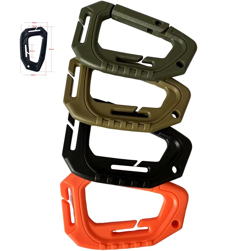 1Pc Big D-type Plastic Steel Tactical Molle Quick Hook Hanging Buckle Clip Maximum Tensile Force About 200 Pounds