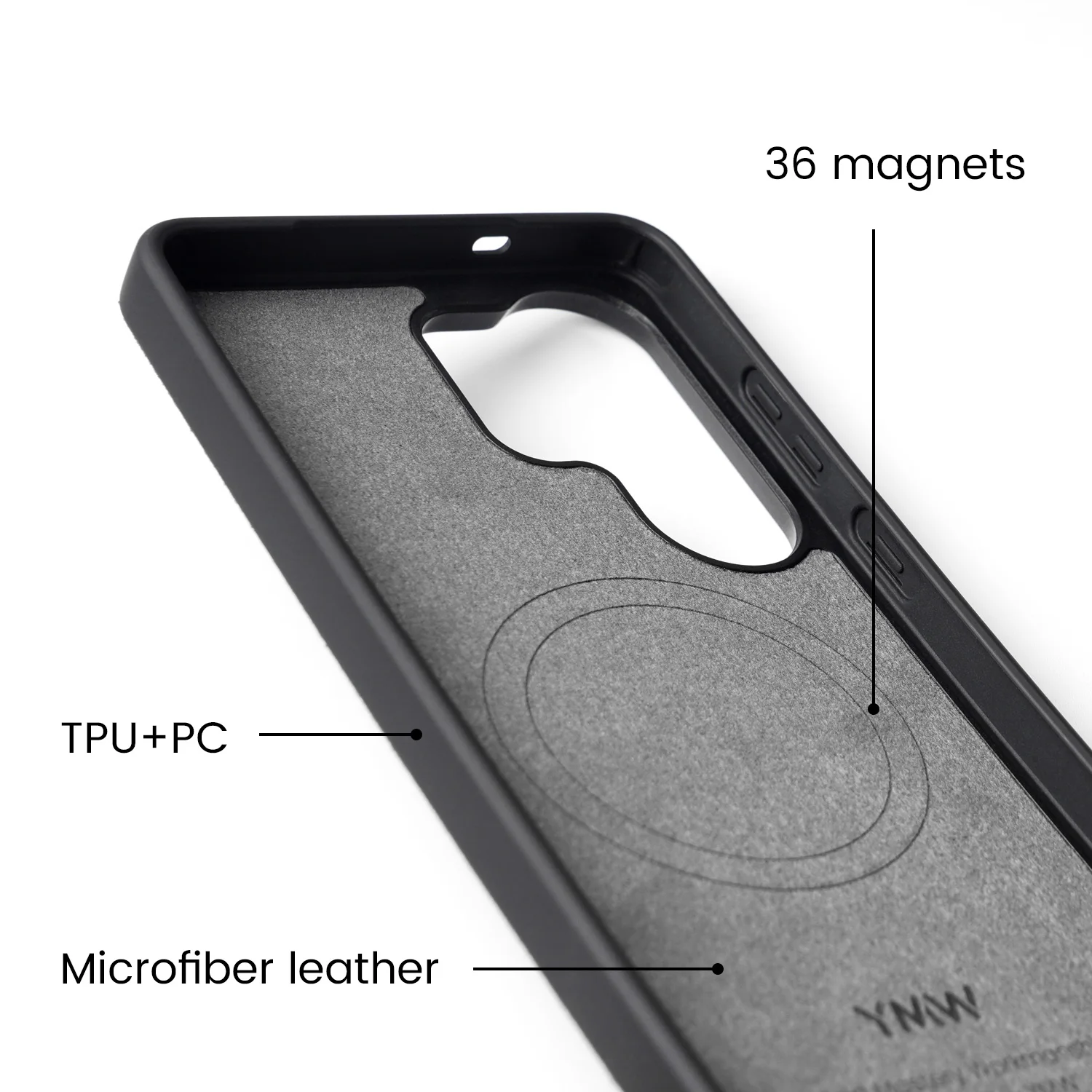 YMW ALCANTARA Case for Samsung Galaxy S26 S25 S24 Ultra Luxury Business Artificial Leather Phone Cases