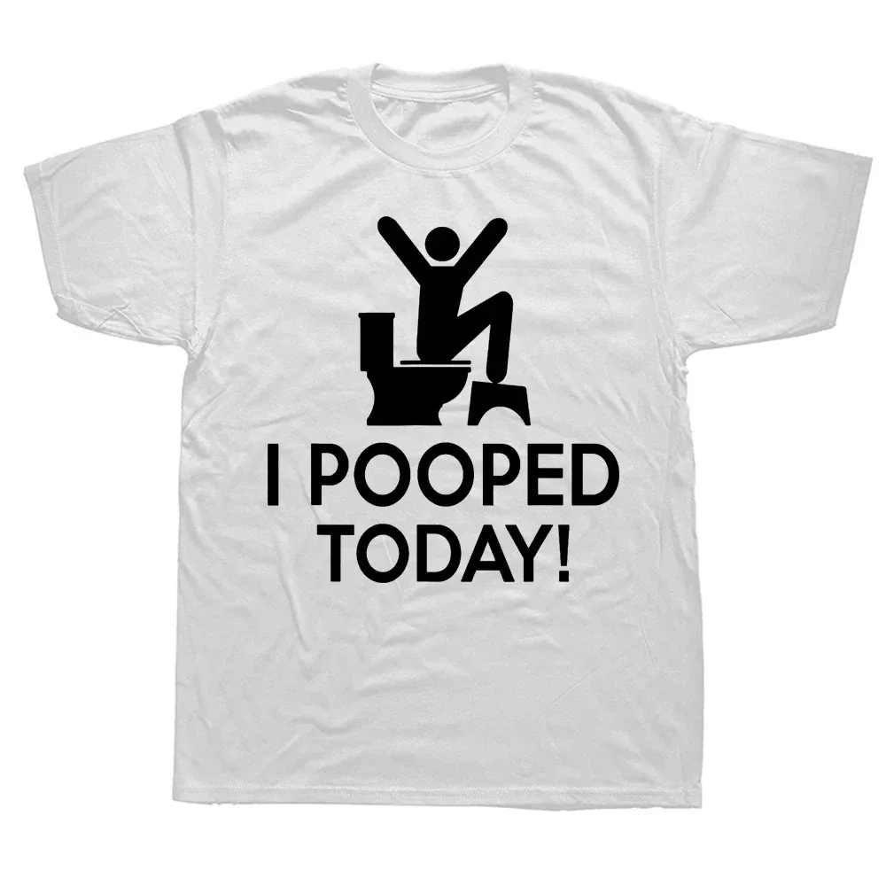 Humorous I Pooped Today Print Casual Trend Comfortable Everyday Summer Men's Women's Universal Clothing Crew-neck T-shirt