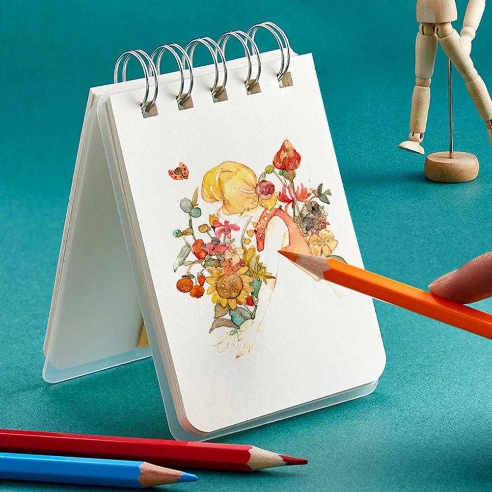 Набор блокнотов из 4 предметов, компактные портативные блокноты для записей с катушкой