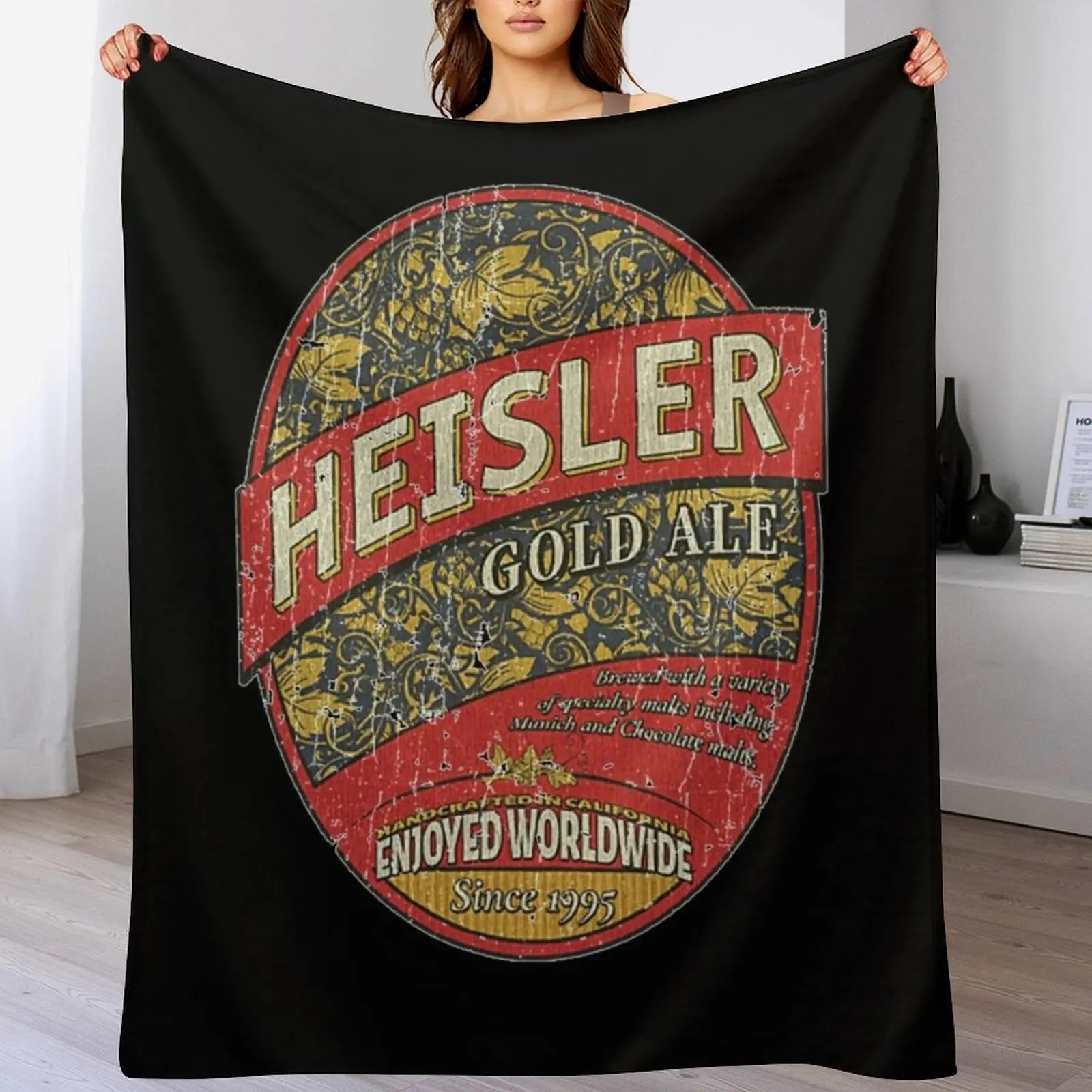 

Heisler-Gold-Ale-Beer-1995- Throw Blanket Long Lasting Soft Plush Blanket for Daily Use