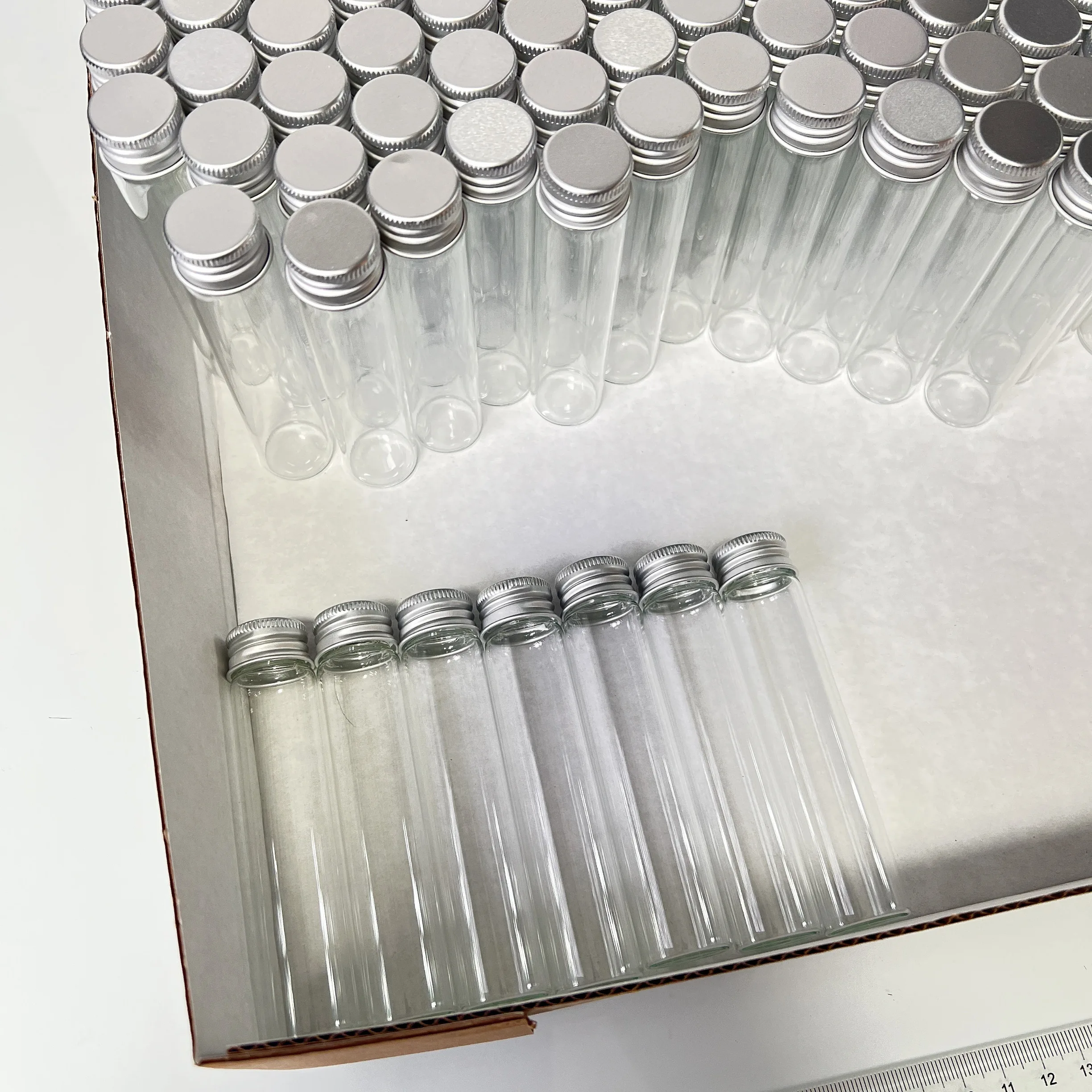 28/50 pcs 25ml Clear Glass Bottles 13×22×100mm Tiny Jars Essential Oils Tiny Decorative Jars DIY Crafts Mini Test Tube Vials