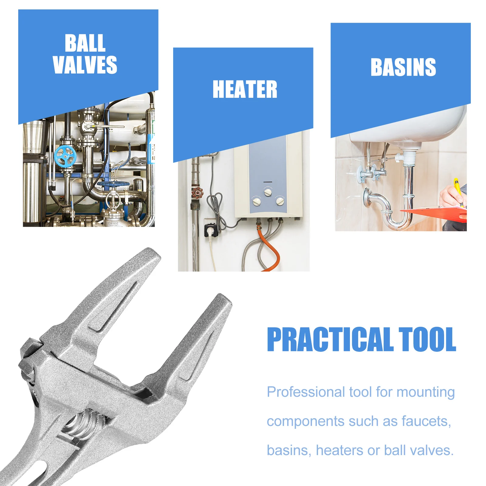 

2pcs 8 Inch Adjustable Wrench Heavy Duty Basin Spanner For Faucets Valves Pipes Shower Head Plumbing Tool Monkey Wrench