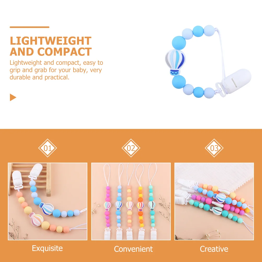 

Зажим для соски, силиконовый зажим для прорезывания зубов для детей, прочный мультяшный дизайн воздушного шара, держатель для детской соски, предотвращает падение пыли