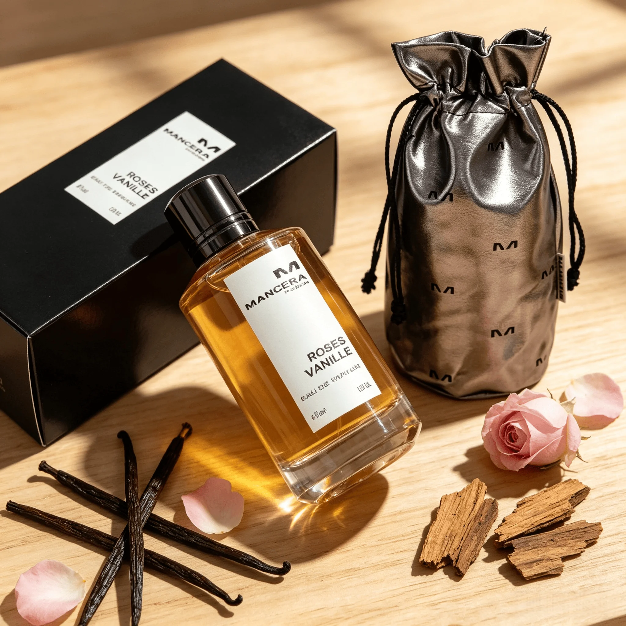 Mancera Roses Vanille 120ml Eau de Parfum Contains vanilla, white musk, patchouli, gentle and mature creamy rose fragrance, long-lasting fragrance, suitable for dinners, dates, commuting, gift box packaging suitable for anniversaries and birthdays