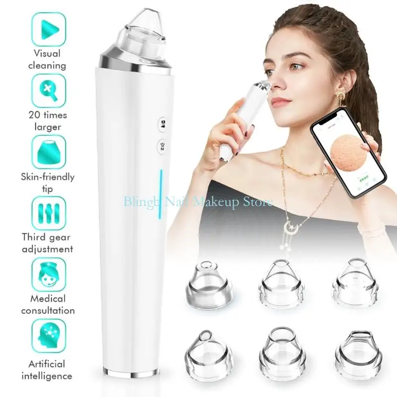 28TA Advanced Blackhead Vakuum -Gerätsschwarzkopf -Entferner und 6 Saugköpfe