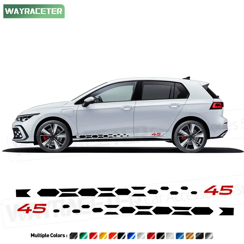 

Наклейка на дверь с боковыми полосками и юбку, 2 шт., наклейка для Volkswagen Golf 8 2020 R Line VW MK8 2021 2022 2023 2024