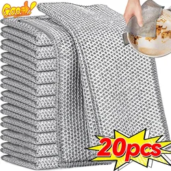 Double-sided Steel Wire Dishcloths Silver Wire Cleaning Cloths Rags Home Kitchen Dish Pot Washdishing Cloth Towel Clean Tools