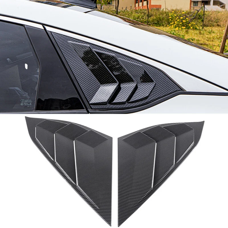 For Honda Accord 10th Gen 2018-2021 Car Rear Louver Window Side Shutter Cover Trim Sticker Vent Scoop ABS Carbon Fiber Black