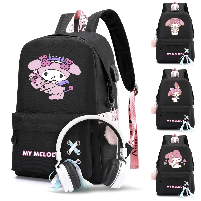 

Kawaii Sanrio My Melody Student Schoolbag Girl Boy Cartoon Backpacks for Children Toy Mochila Escolar Back To School Backpack