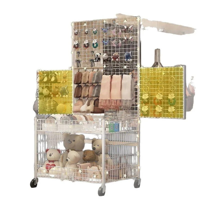 Portable Stall with Wheels, Shelves Display Shelves