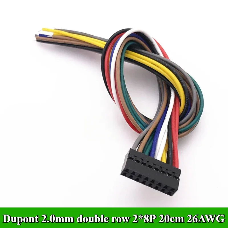 10Pcs/lot DuPont 2.0mm Single Head Single/Double Row 2*2P/3P/4P/5P/6P/7P/8P Terminal Wire 20CM 26AWG Electronic Wire Connector