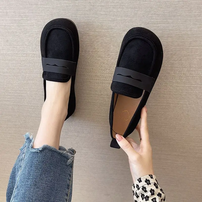 Beijing Ladies Flat Bottom Cloth Shoes Work Ready Black Slip-On Spring Summer Traditional Chinese Style Footwear Casual round...