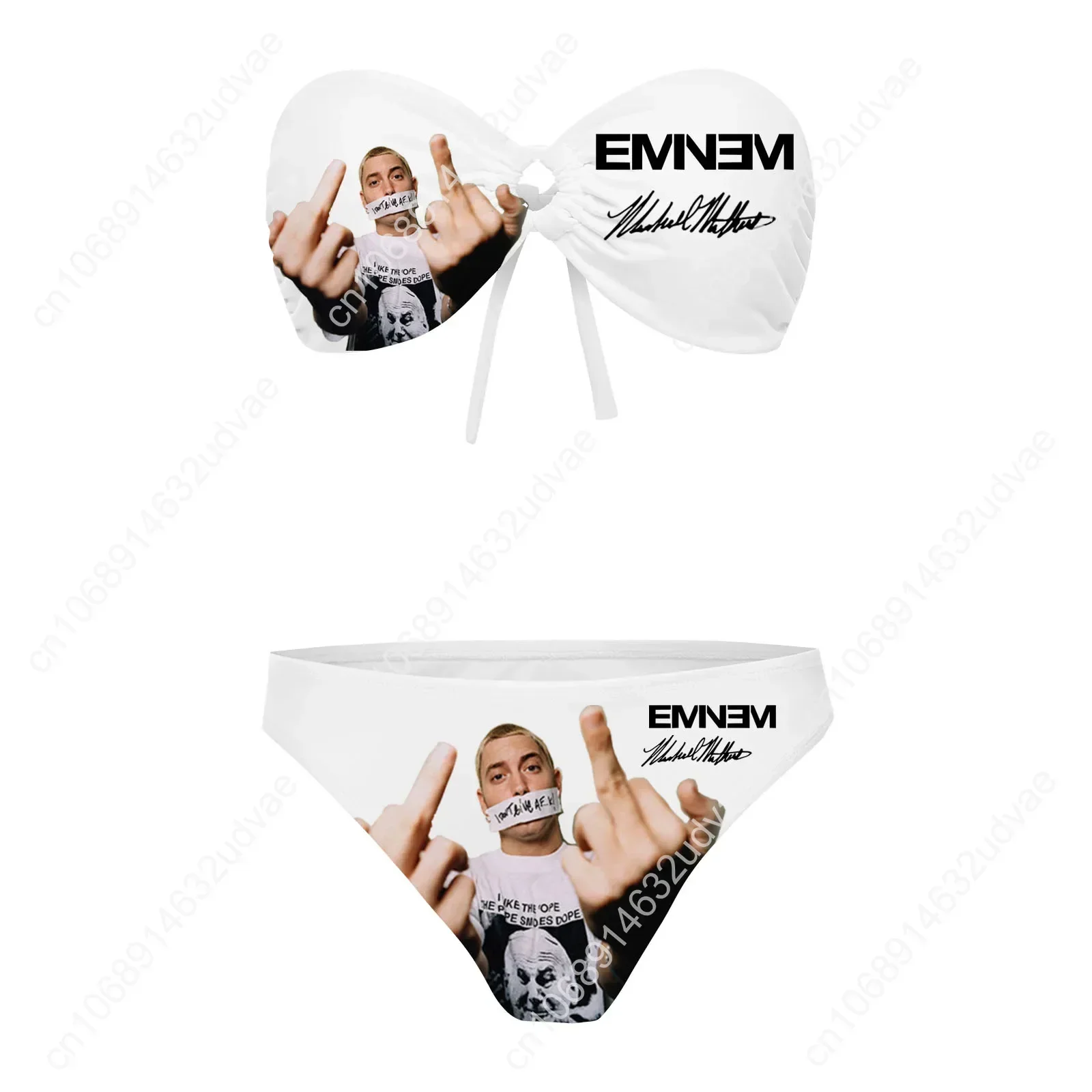 Eminem Strapless Swimsuit Womens Bathing Suits Personalized Fashion Swimwear Pool Party Sexy Bikini Customize Beachwear