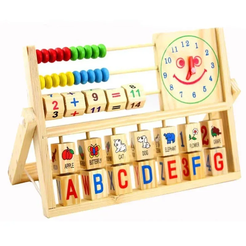 Montessori bebê aprendizagem quebra-cabeça educacional letras de madeira blocos grânulo números matemática brinquedos conjunto para crianças ocupado placa