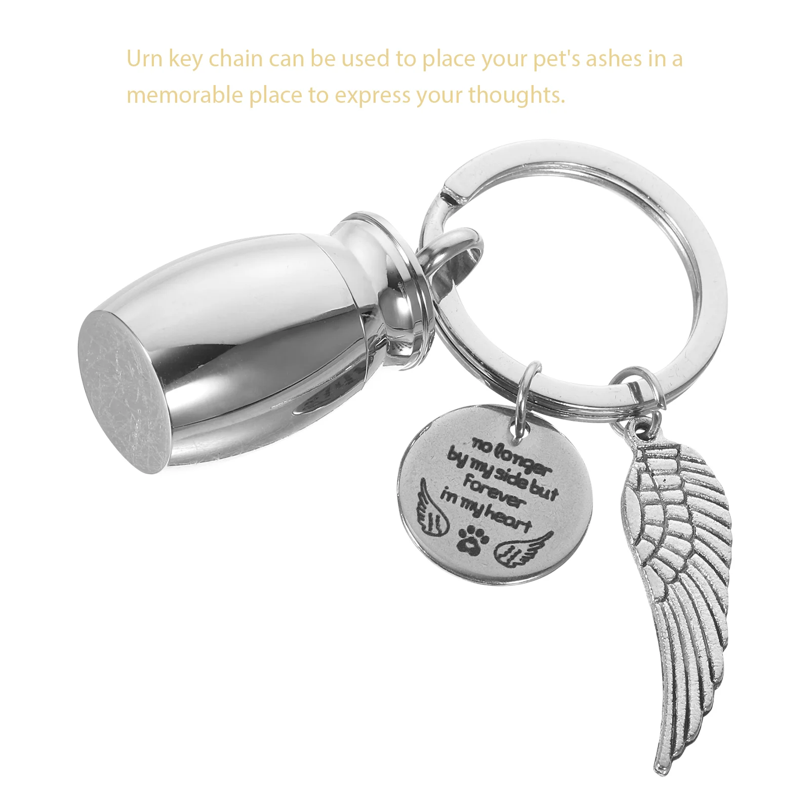 Remember Loved Ones Dog Urn Keychain Angel Holder Pet Ashes Locket of The Lid Pendants Hanging Ornament Container Bag