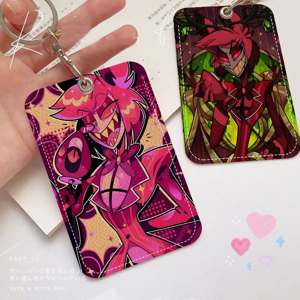 شعبية أنيمي H-Hotel H-Hazbin Alastor مكتب التموين الرجال والنساء بطاقة الائتمان Keyrings بطاقة الطالب بطاقة الهوية