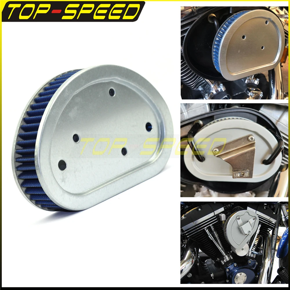 Motorcycle Air Cleaner High-Flow Replacement Air Filter For Harley Dyna Fat Bob Super Street Glide Custom FXD FLD FXDB 2008-2015