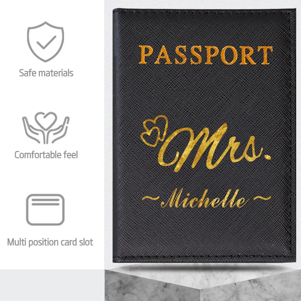شخصية مخصصة اسم غطاء جواز السفر حالة تذكرة الهواء تخزين حزمة حامل جواز السفر لأساسيات السفر متعددة الوظائف #4
