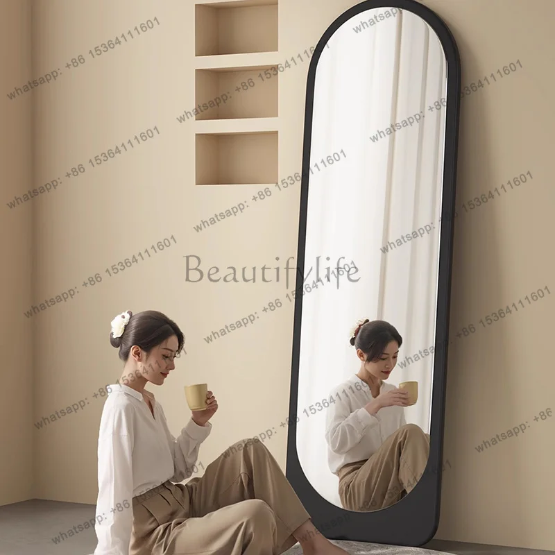 LD Standing Full Body Long Floor Aesthetic Bedroom Curved Frame Cute Living Room Mirror Nordic Luxury   Decorations