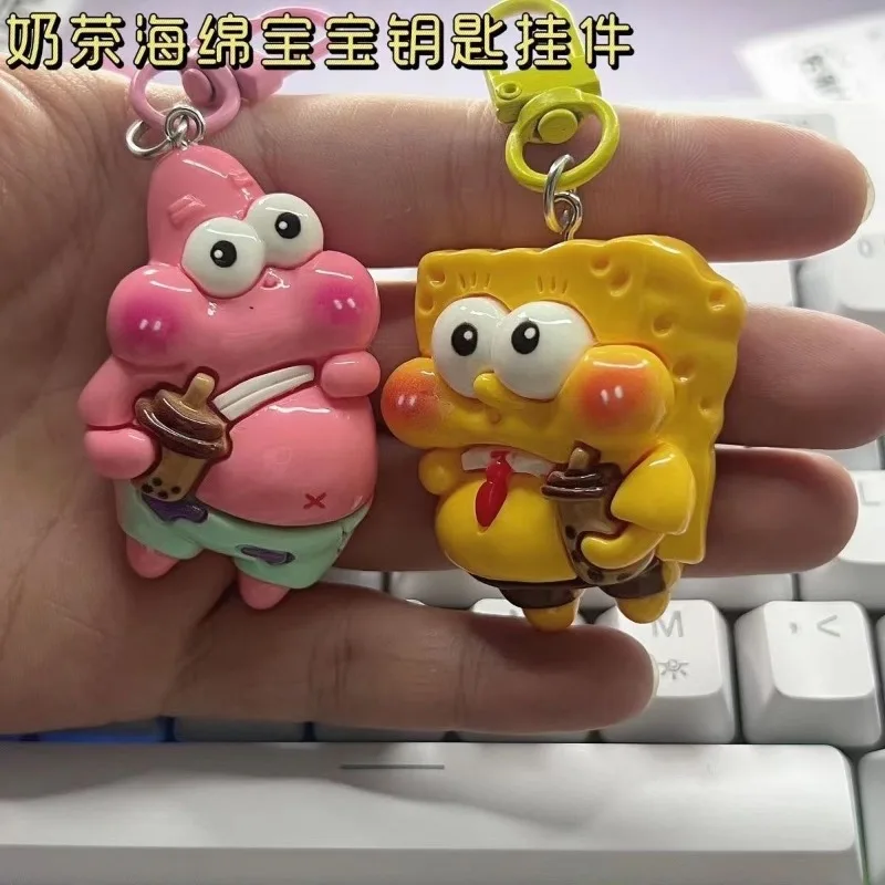 

kawaii SpongeBob SquarePants Star Keychain Cute Cartoon Pendant Girl Backpack Accessories Gift