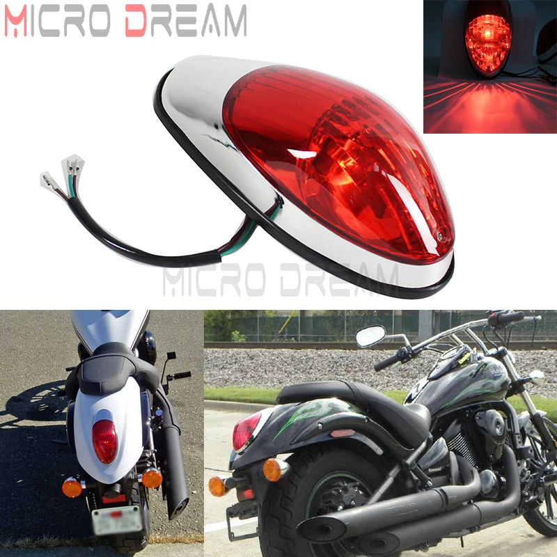 Luz trasera para motocicleta, lámpara de parada para Yamaha, Suzuki, Honda, Shadow, v-star, Kawasaki Vulcan 900, 1500, VN900C, Harley Cruser