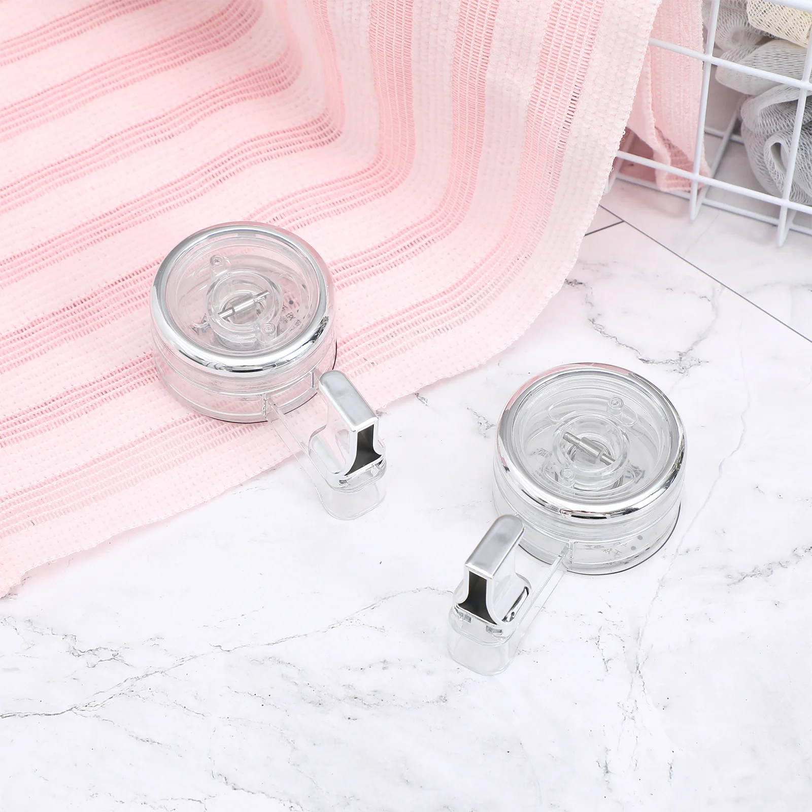 

2Pcs Suction Cup Hooks Heavy Duty No Drill Clear Wall Mount Hooks for Bathroom Kitchen Shower Towel Purse Organizer Strong Hold