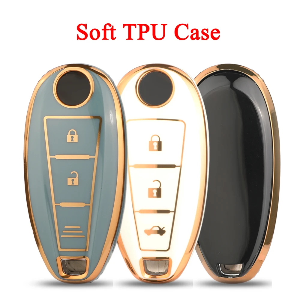 

Jingyuqin 2/3 Buttons Soft TPU Car Remote Key Case FOB For Suzuki Vitara Swift Ignis Kizashi SX4 Baleno Ertiga Samurai S-Cross