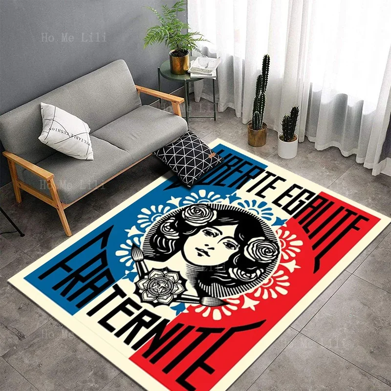 Shepard Fairey Liberty Equality Fraternity 20th Century Housewarming Gift Non Slip Flannel Floor Rugs By Ho Me Lili