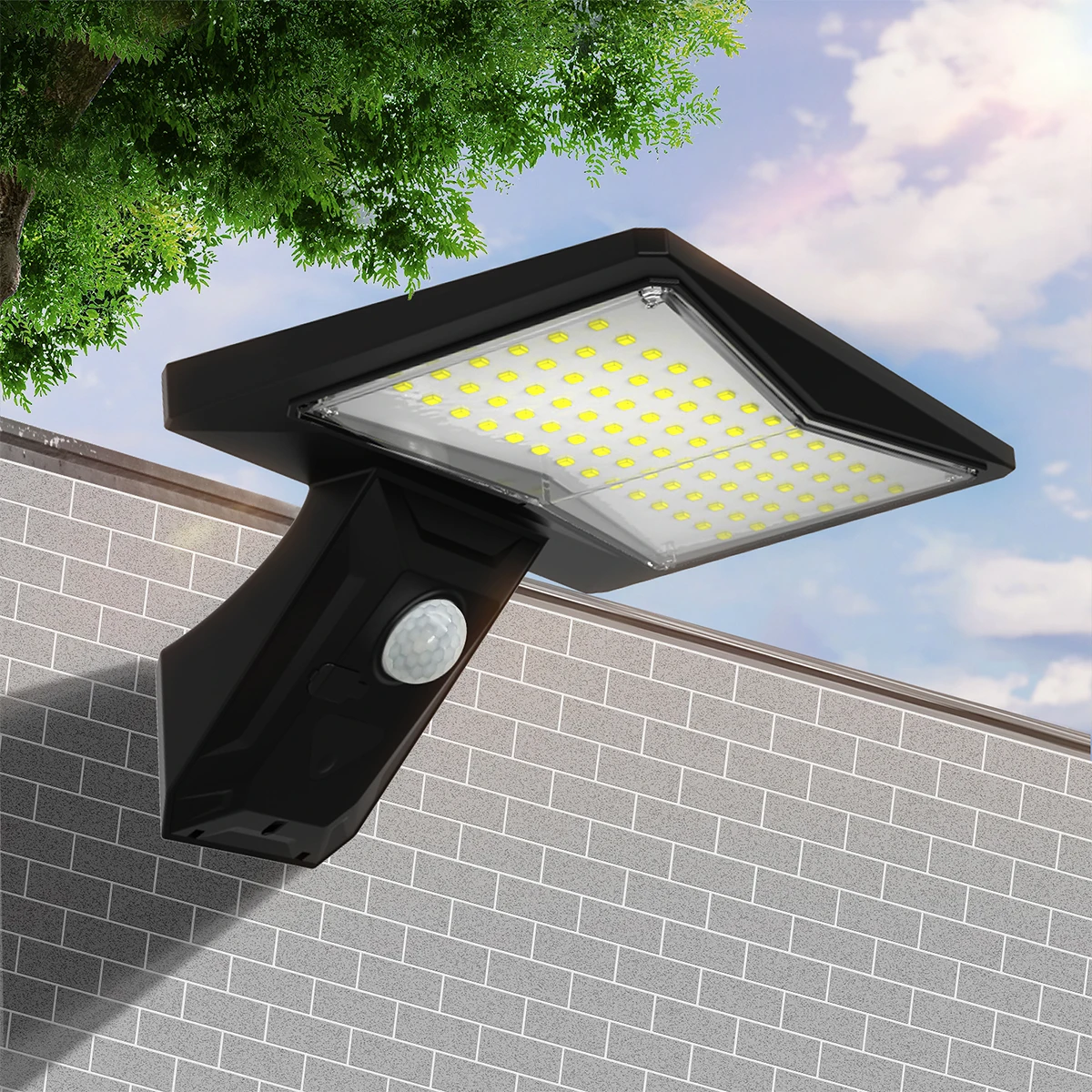 Solar Lights Outdoor Motion Sensor Solar Powered LED Lights for Outside Waterproof Wall Lights with 3 Lighting Modes for Garden