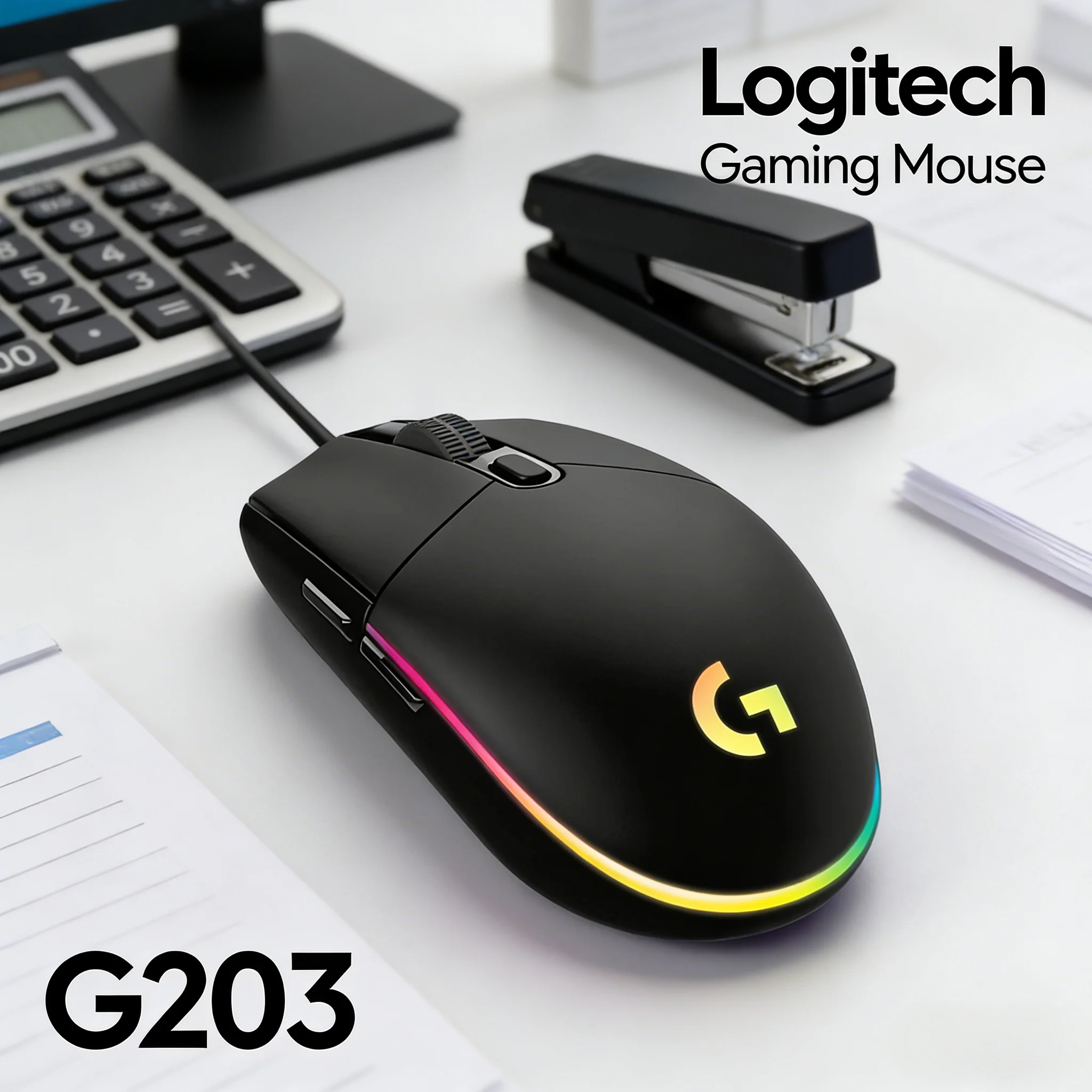 

Logitech G203 — высокий разрешение на дюйм для пикселей — идеального цели и точности