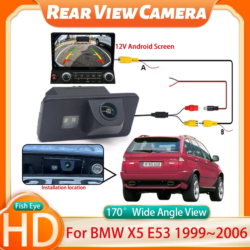 HD CCD Night Vision For BMW X5 E53 1999 2000 2001 2002 2003 2004 2005 2006 170° Vehicle Rear View Reverse Camera High Quality