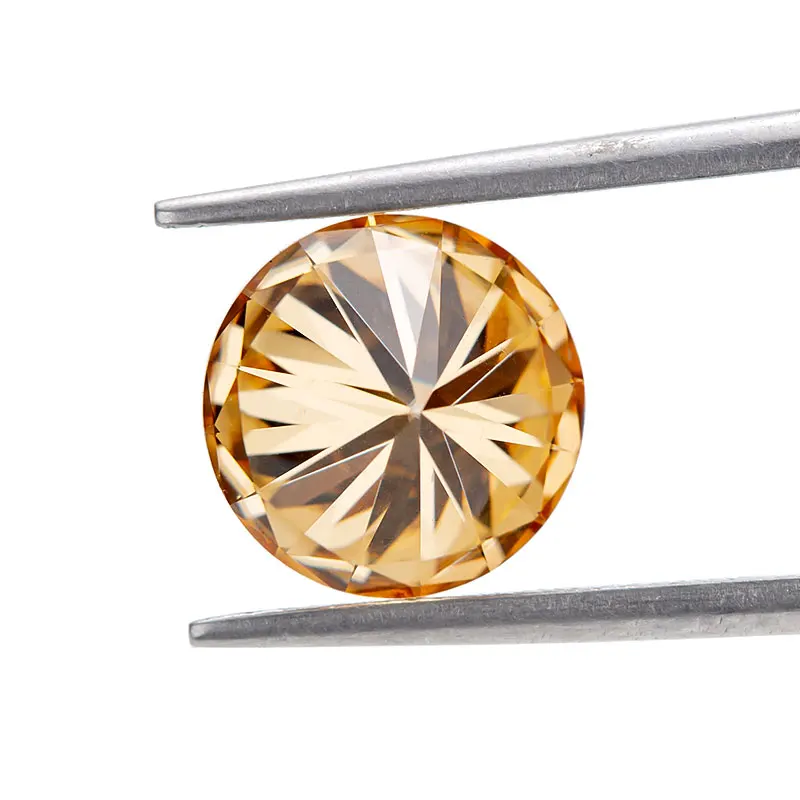 Loose Moissanite Champagne Color Rpund Brilliant Cut 6.5MM  1.0CT  Color VVS1 Gemstone for Making Engagement ewelry