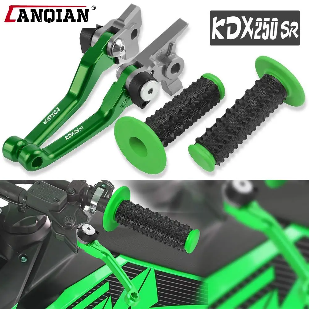 Motorcycle Aluminum Dirt Bike Brake Clutch Levers Rubber Handle Bar For Kawasaki KDX 250SR  KDX250SR 1992 1993 1994 Accessories